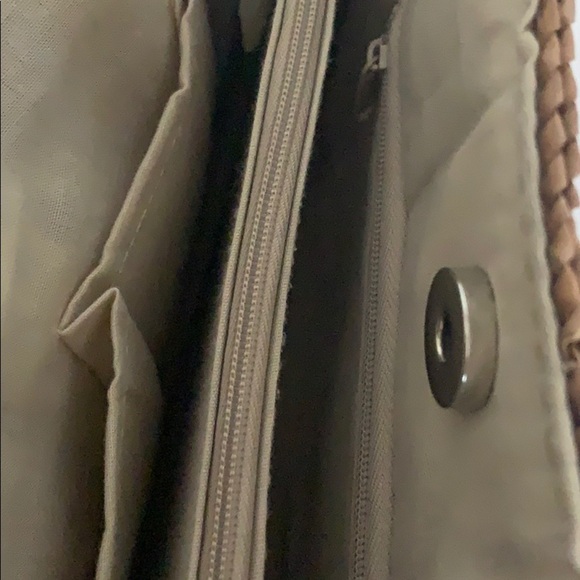 Brown / tan handbag 100% wheat straw weaved - Picture 7 of 8